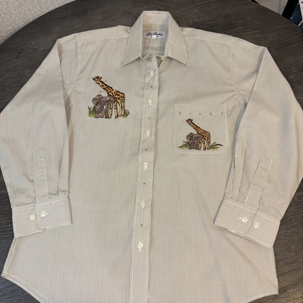 Get Lucky USA Women's Embroidered Long Sleeve Shirt , Size Small
